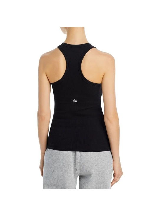 ALO Yoga Tops - Gently Used Alo Yoga Sz S Black Racerback Ribbed Tank Top Cotton Blend Stetchy